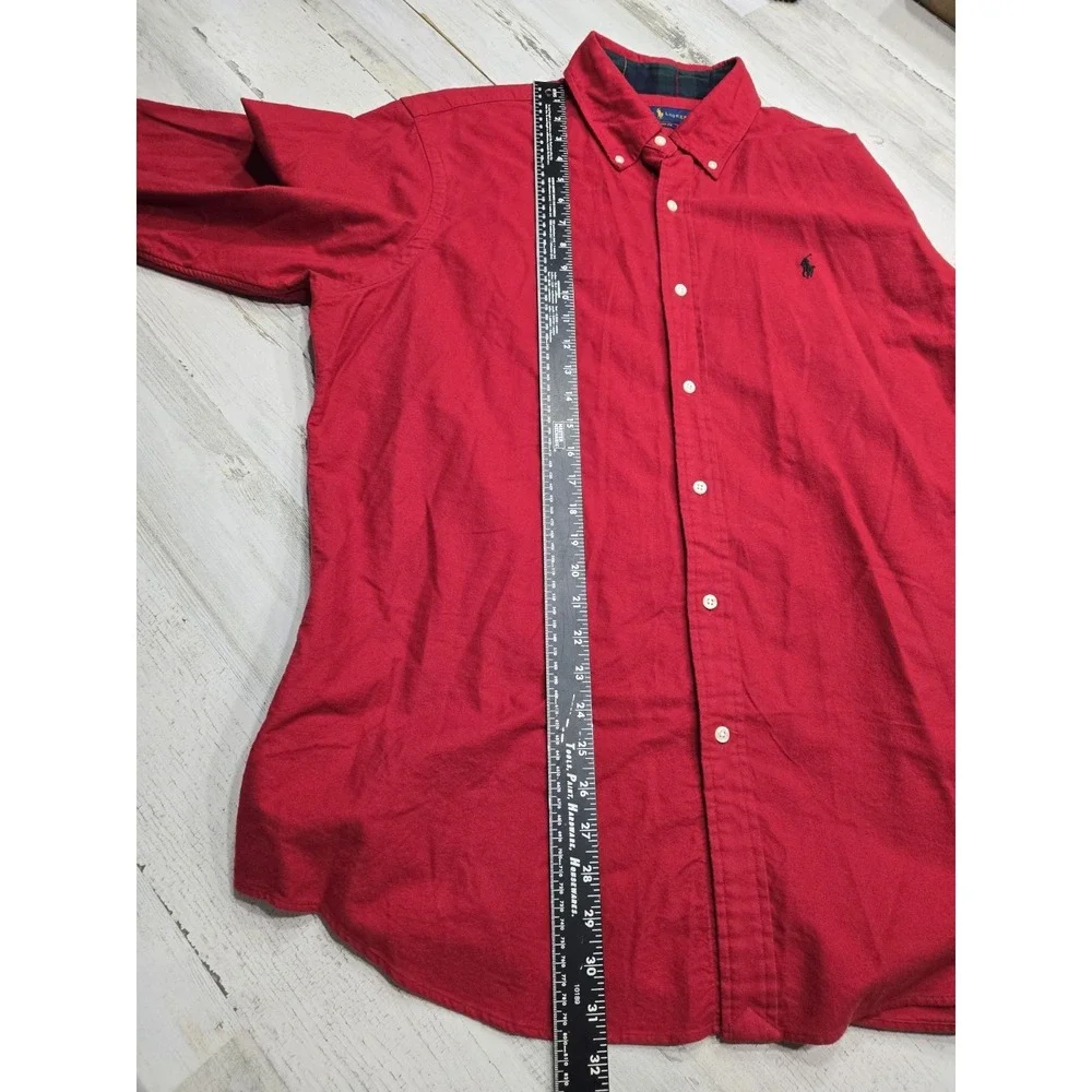 Polo Ralph Lauren Mens XL Red Cotton Button‎ Down Shirt Classic Fit 710769915004